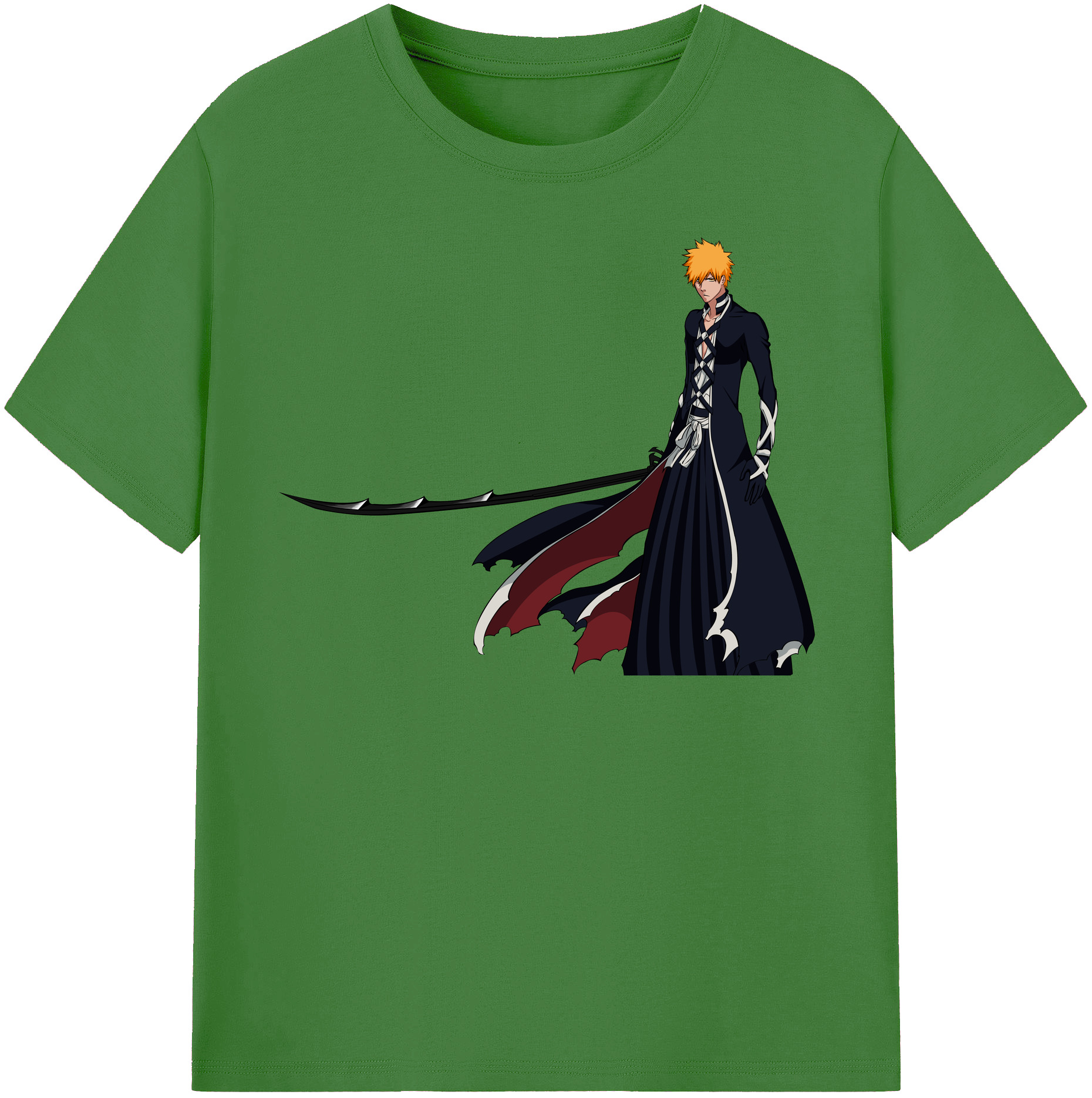 （画像用） ブリーチ 黒崎一護（くろさき いちご）BLEACH Kurosaki Ichigo レディースカジュアルプリントTシャツ（綿100％）